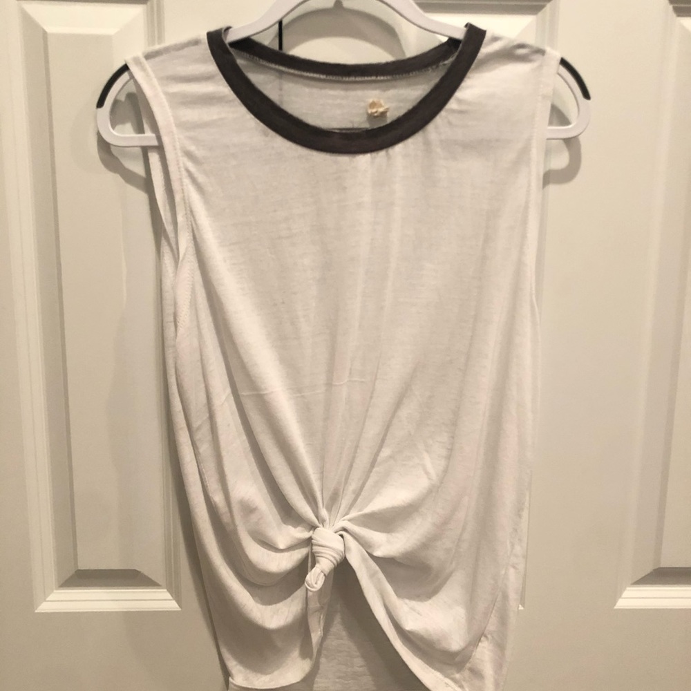 White tank top with black trim